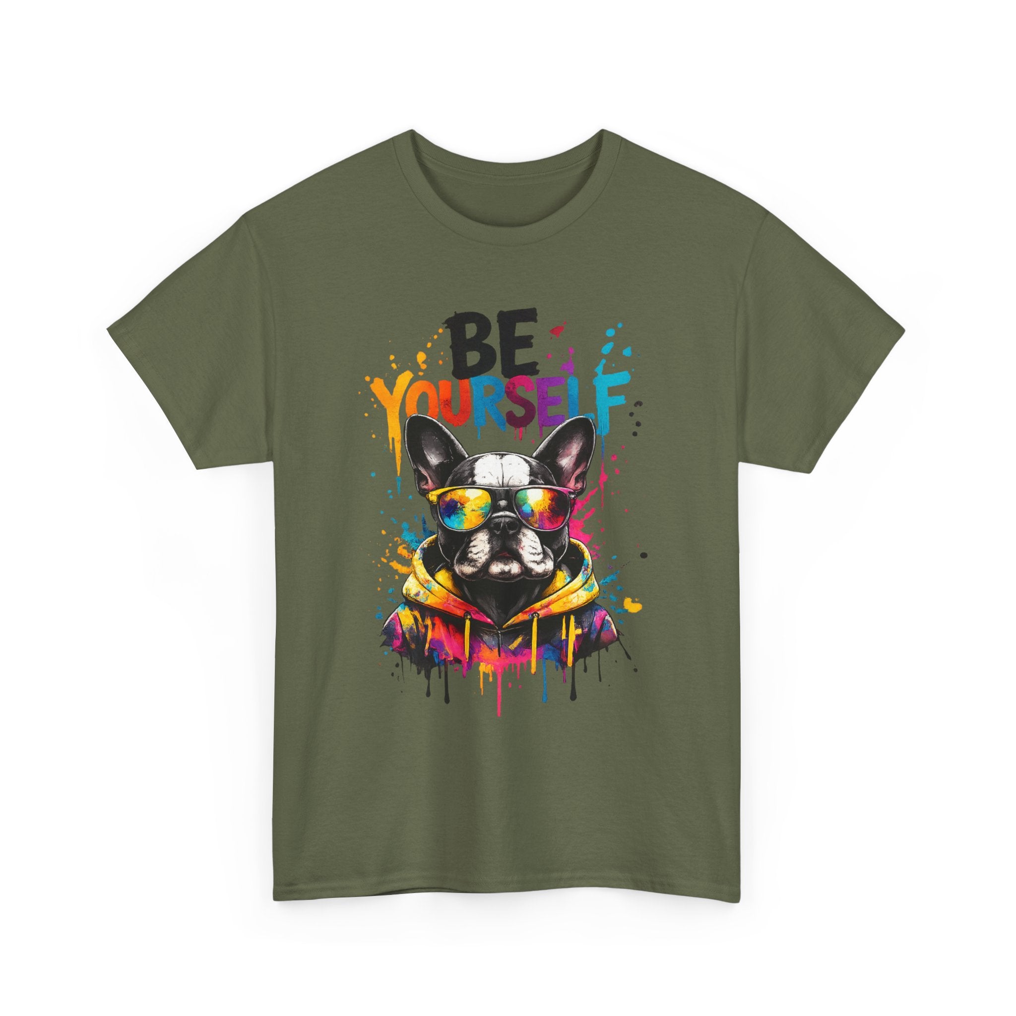 Be Yourself French Bulldog T-Shirt – Color Splash Streetwear Dog Graphic Tee