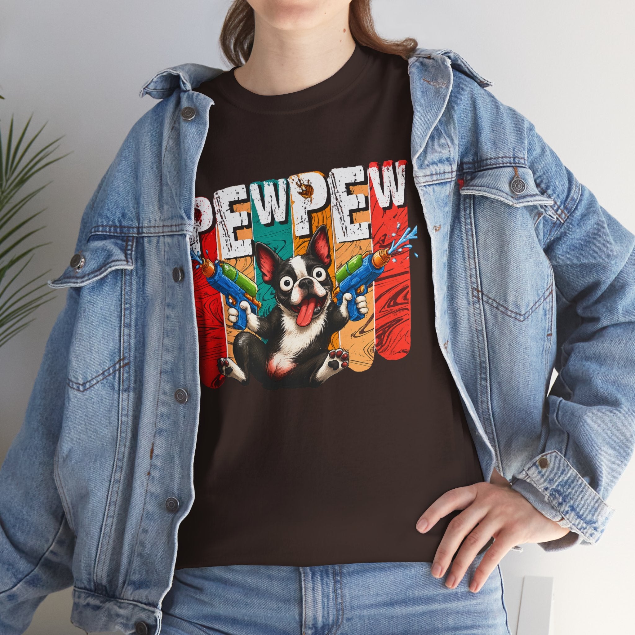 Chaos Mode: Pew Pew Funny Dog Graphic T-Shirt