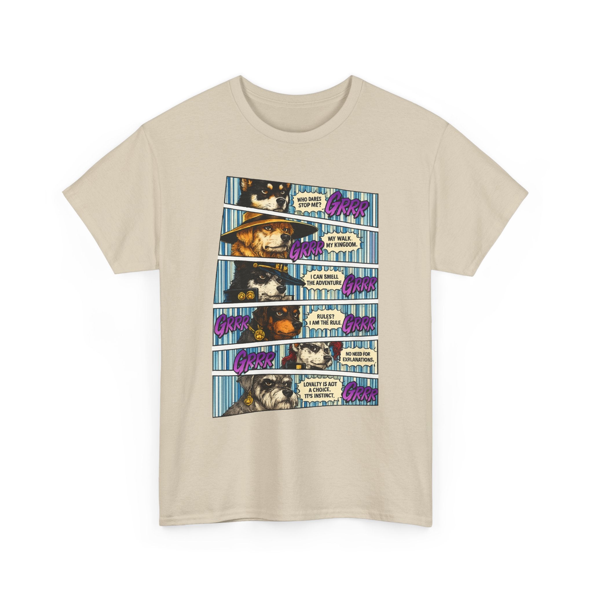 GRRR Dog Squad Comic Tee — Streetwear Dog Graphic T-Shirt