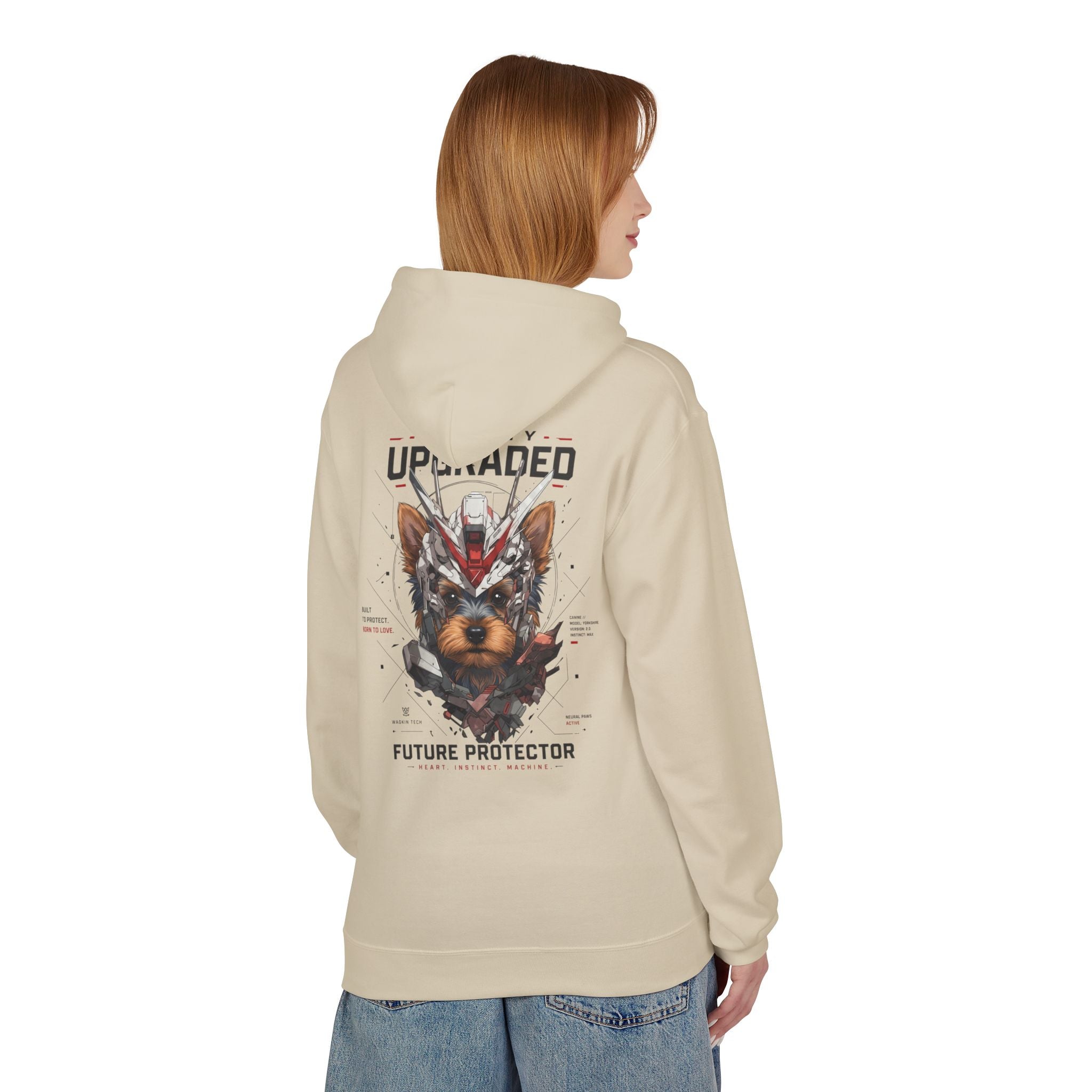 Mecha Yorkie Hoodie — Futuristic Yorkshire Terrier Graphic Hoodie