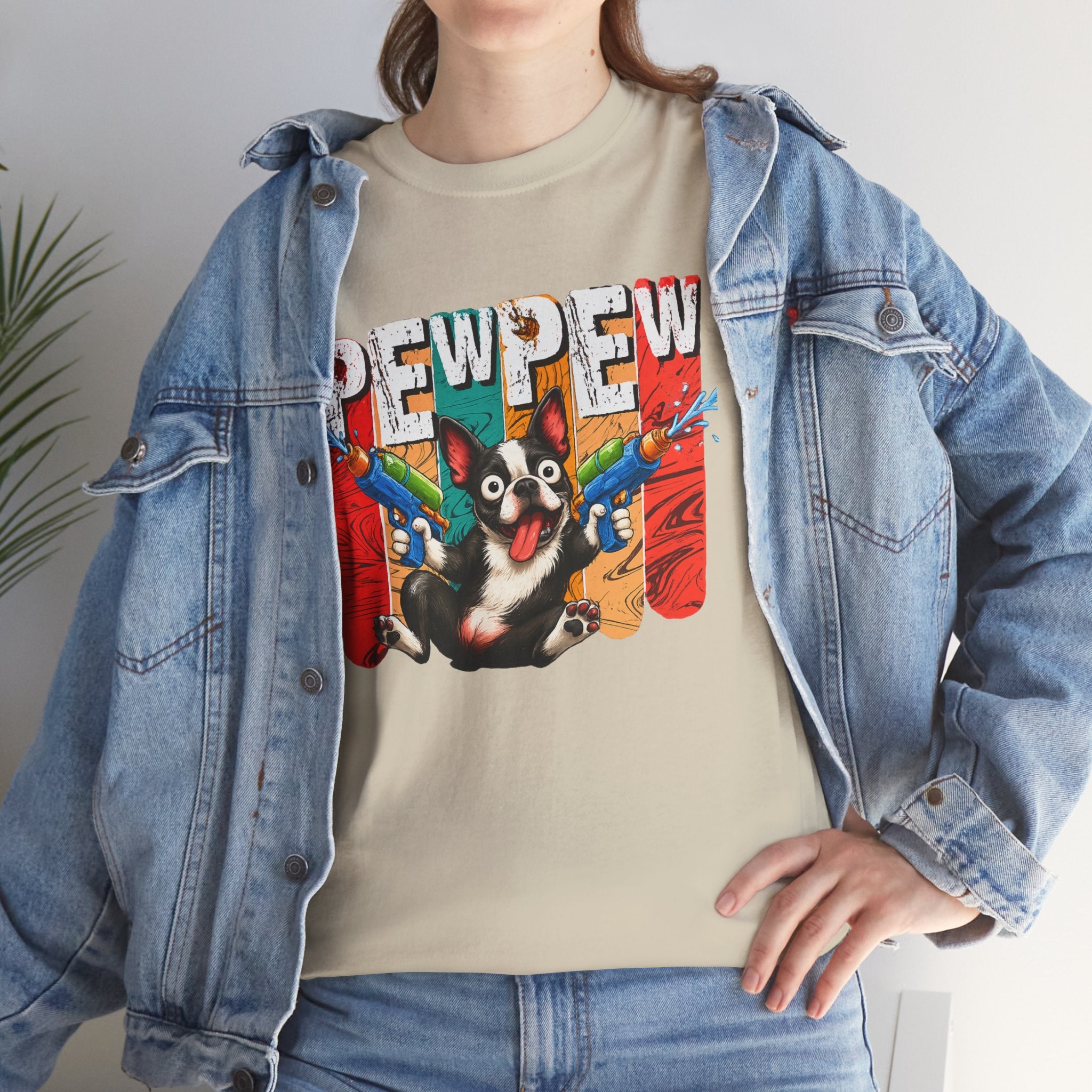 Chaos Mode: Pew Pew Funny Dog Graphic T-Shirt