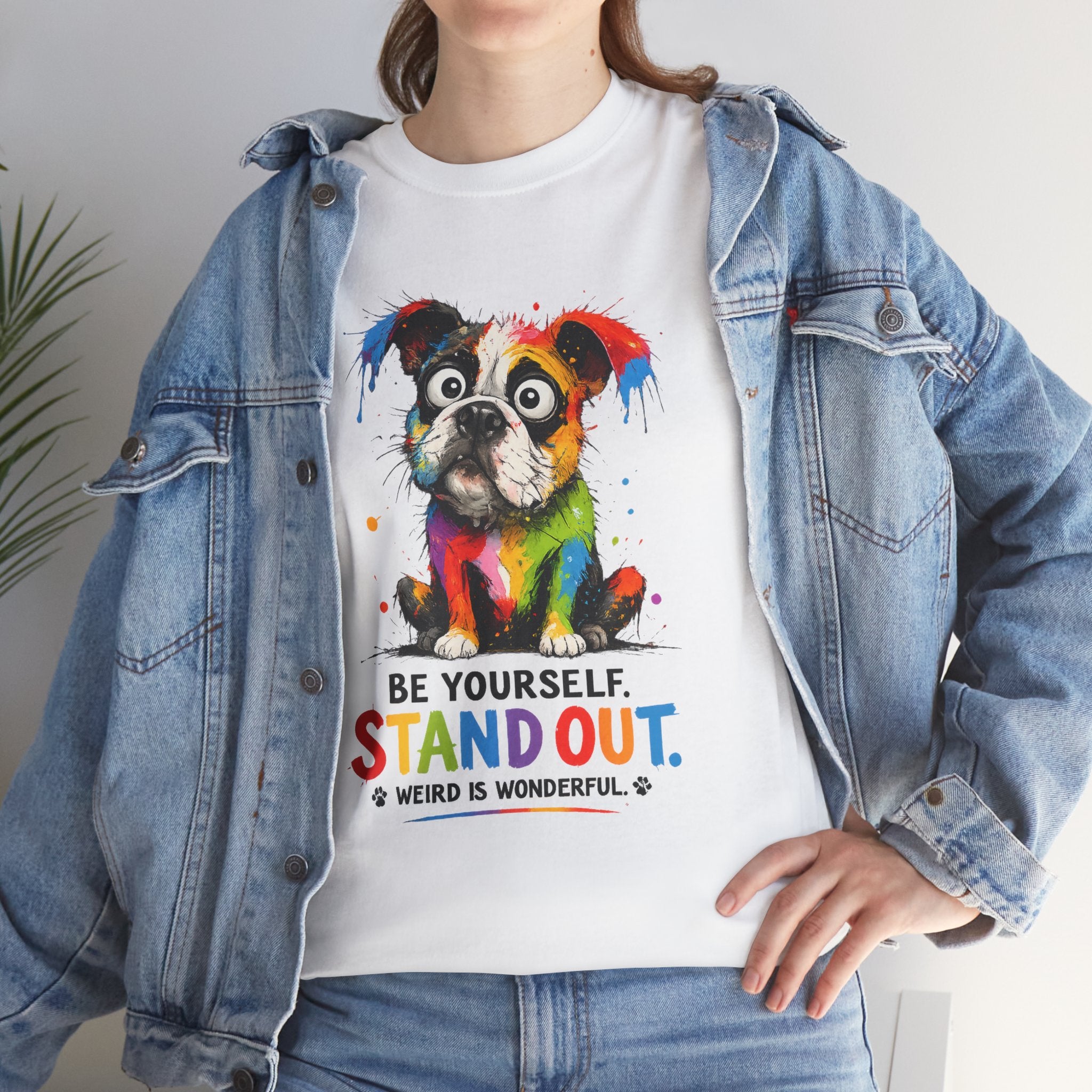 Be Yourself Stand Out French Bulldog T-Shirt — Colorful Dog Lover Graphic Tee