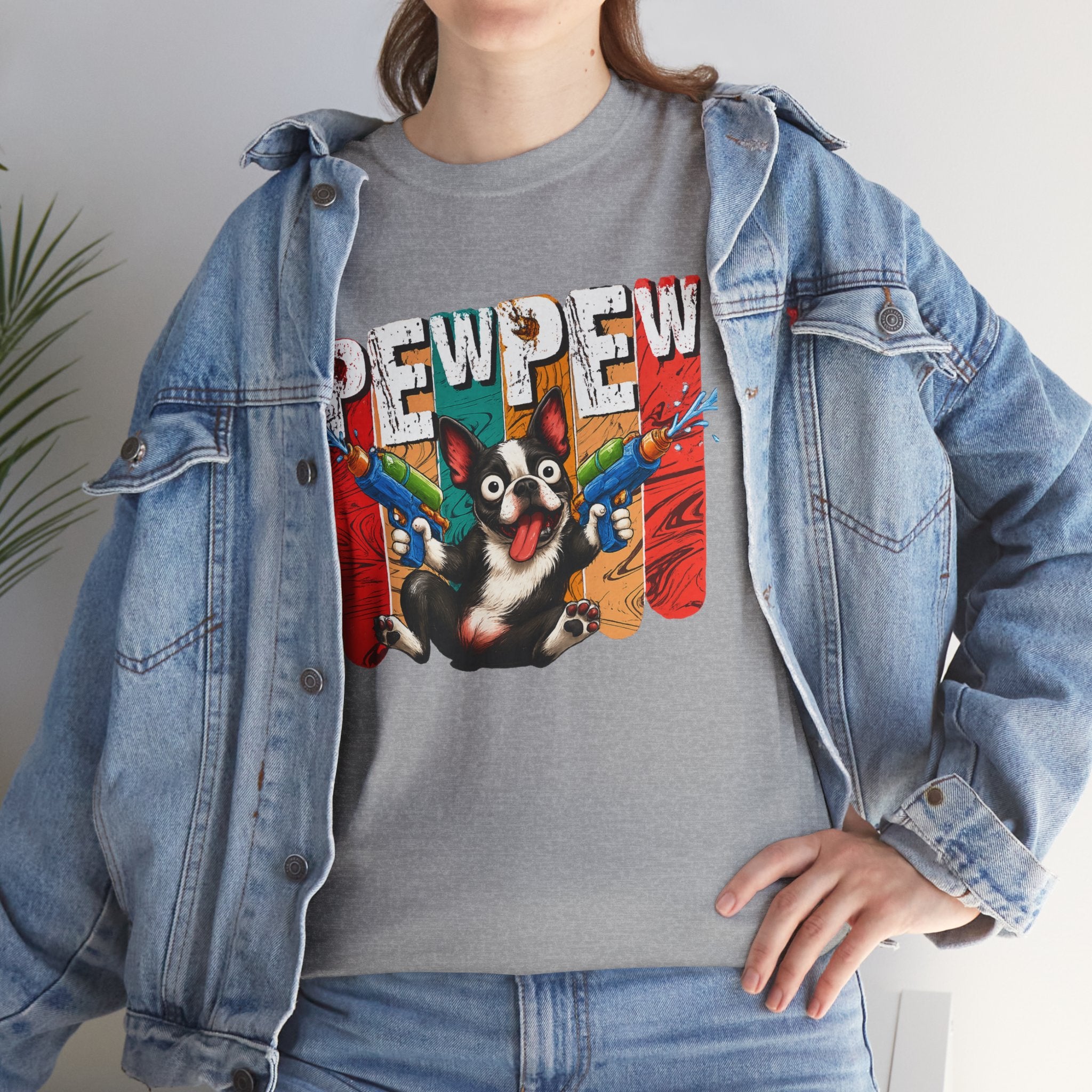 Chaos Mode: Pew Pew Funny Dog Graphic T-Shirt