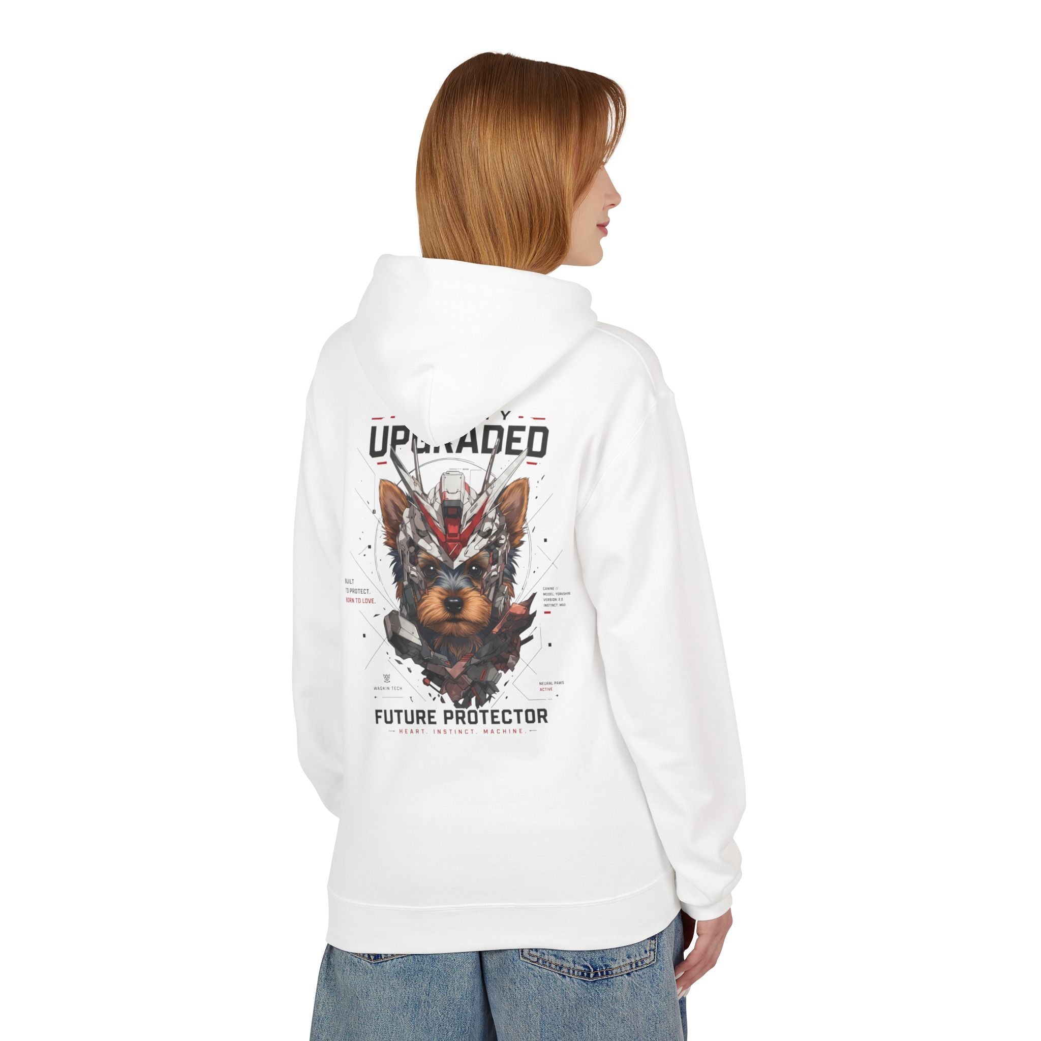 Mecha Yorkie Hoodie — Futuristic Yorkshire Terrier Graphic Hoodie