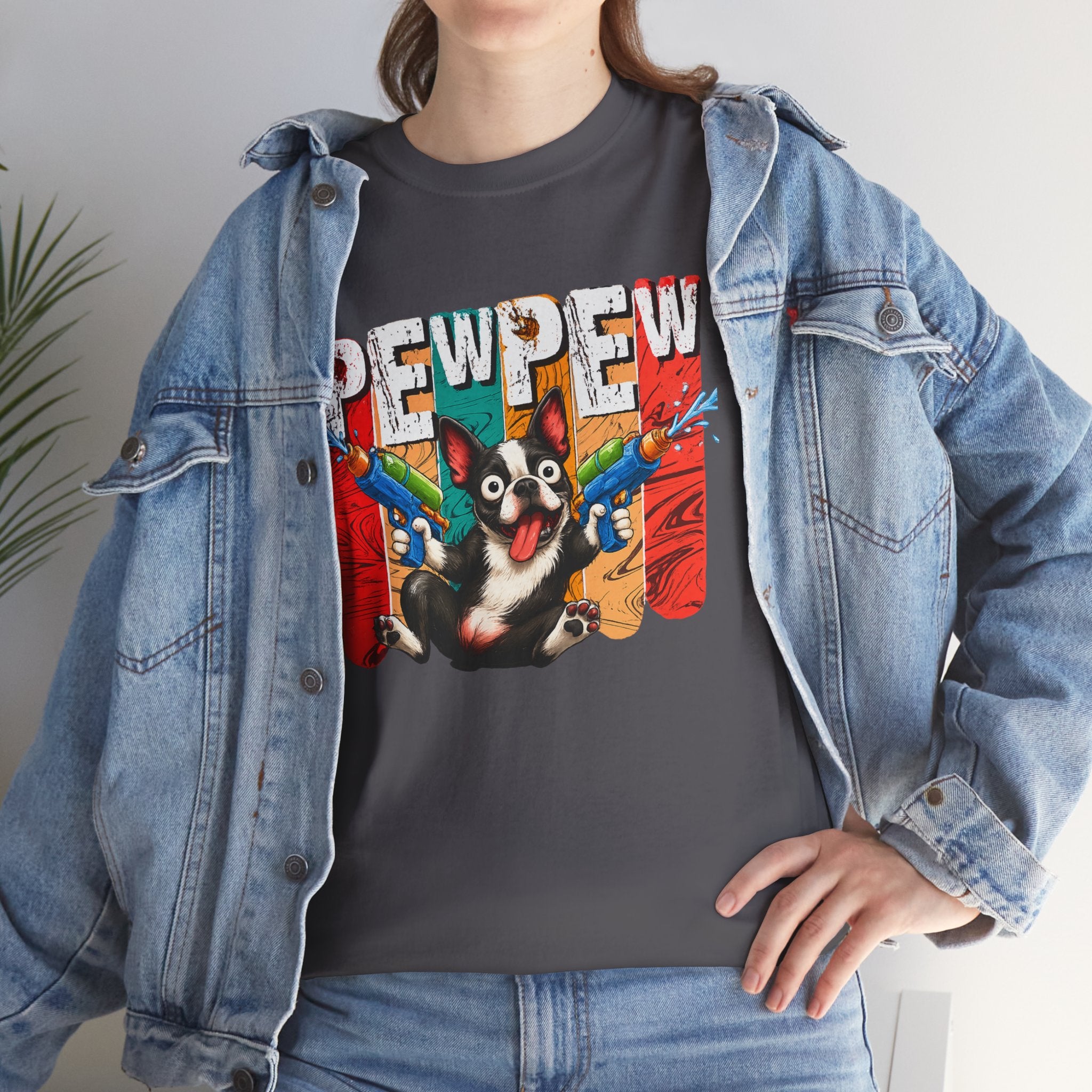 Chaos Mode: Pew Pew Funny Dog Graphic T-Shirt