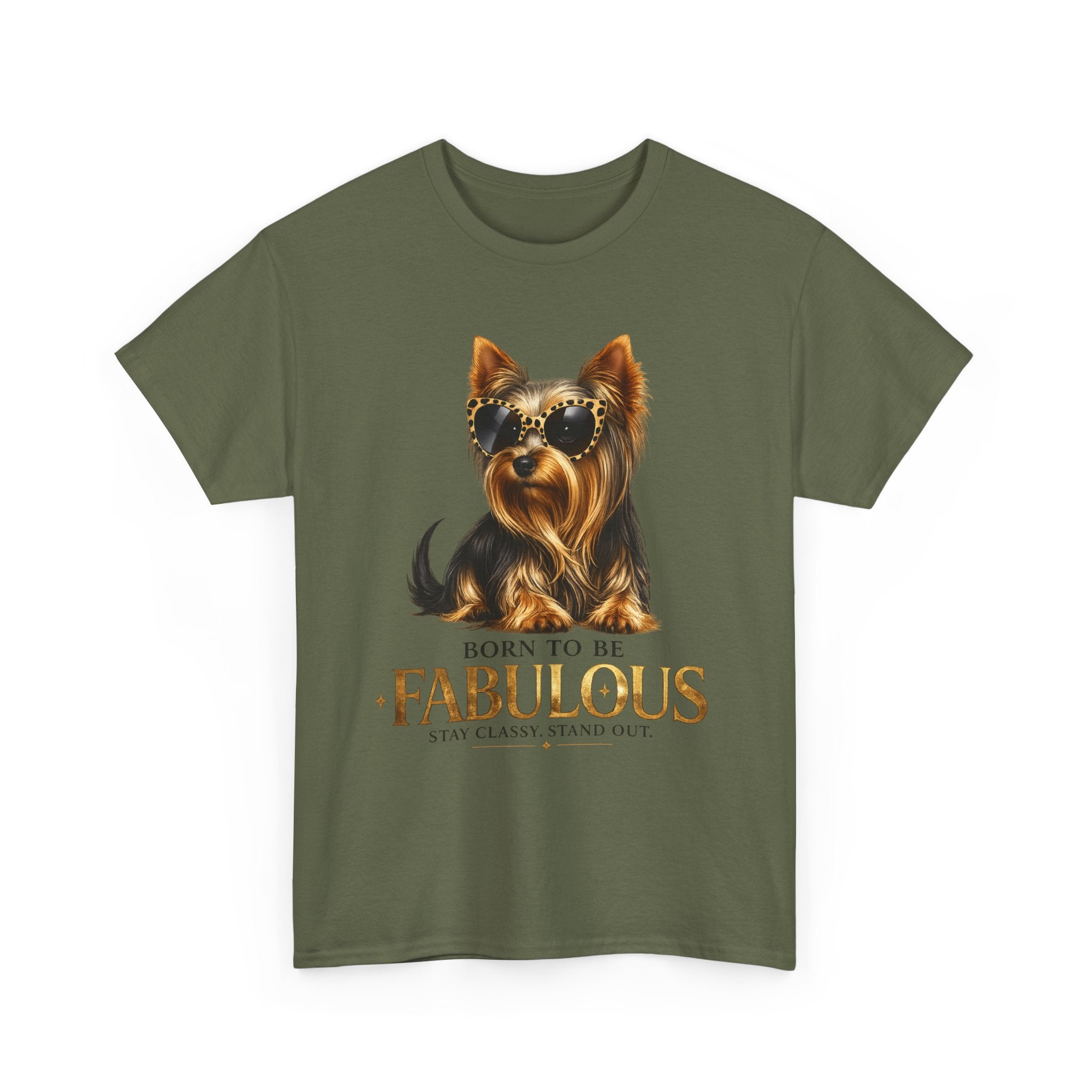 Born to Be Fabulous Yorkie T-Shirt — Stylish Dog Lover Tee