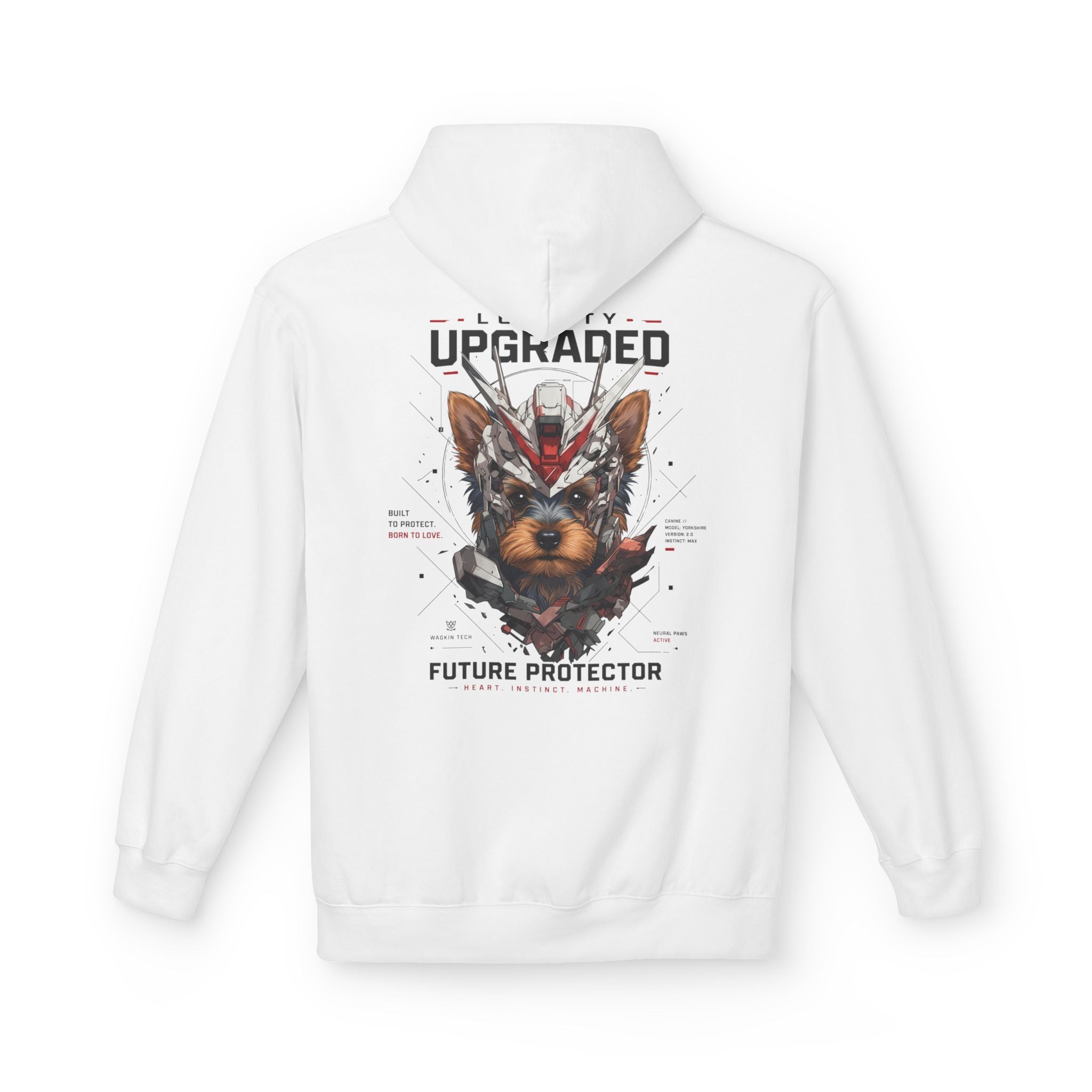 Mecha Yorkie Hoodie — Futuristic Yorkshire Terrier Graphic Hoodie
