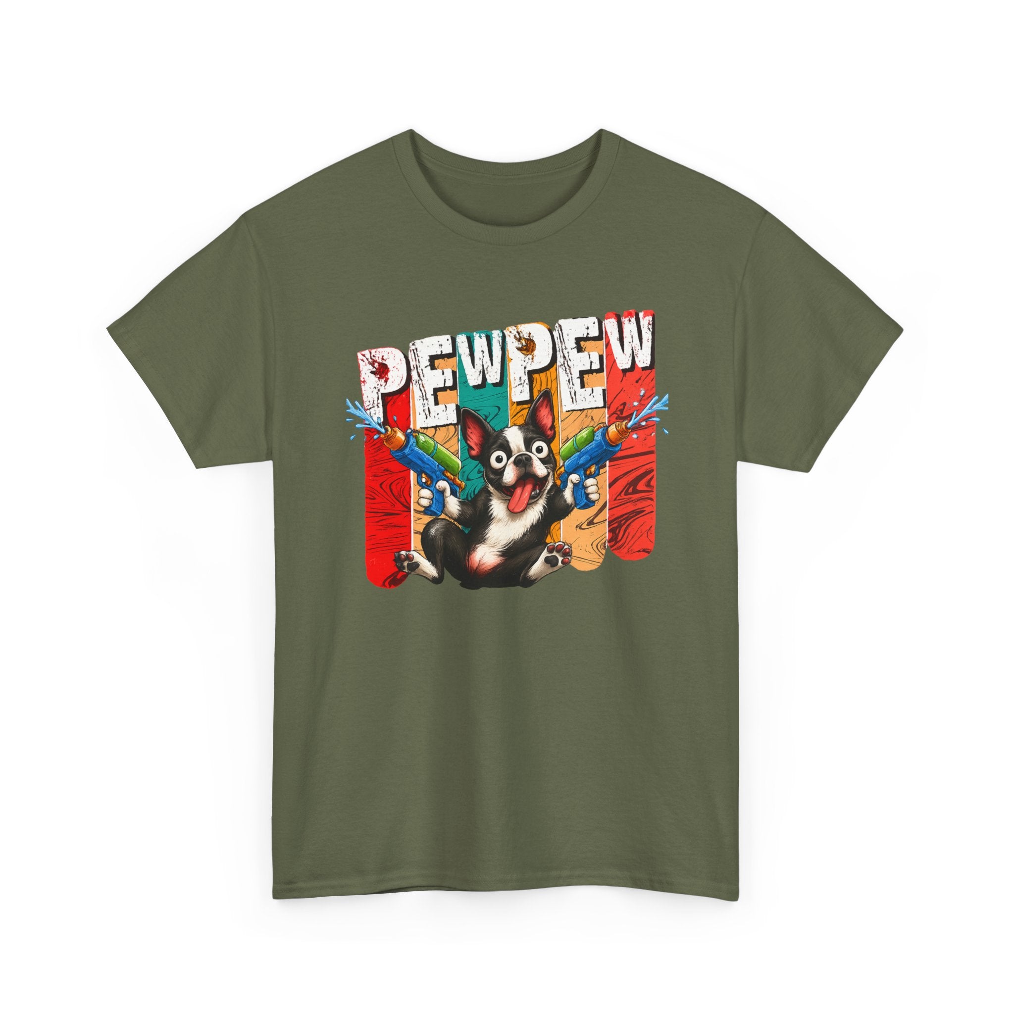 Chaos Mode: Pew Pew Funny Dog Graphic T-Shirt