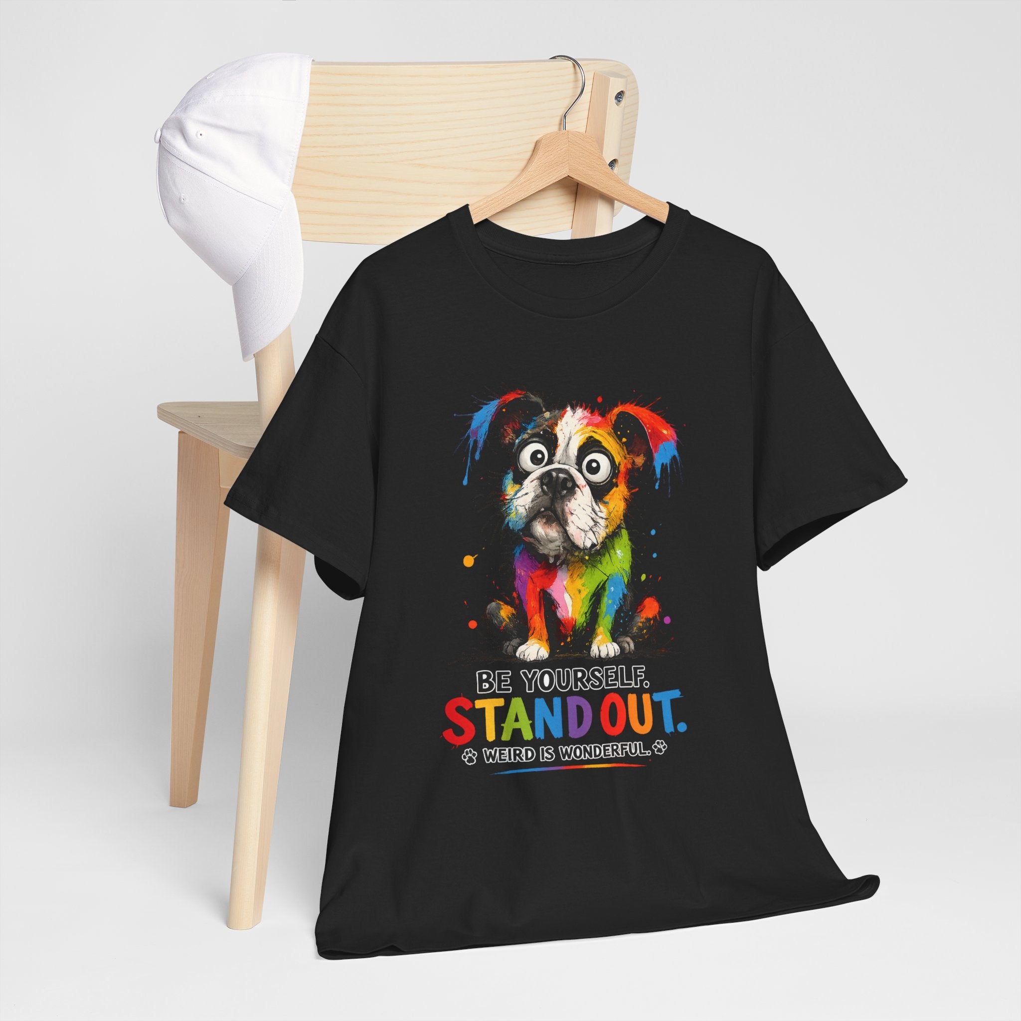 Be Yourself Stand Out French Bulldog T-Shirt — Colorful Dog Lover Graphic Tee