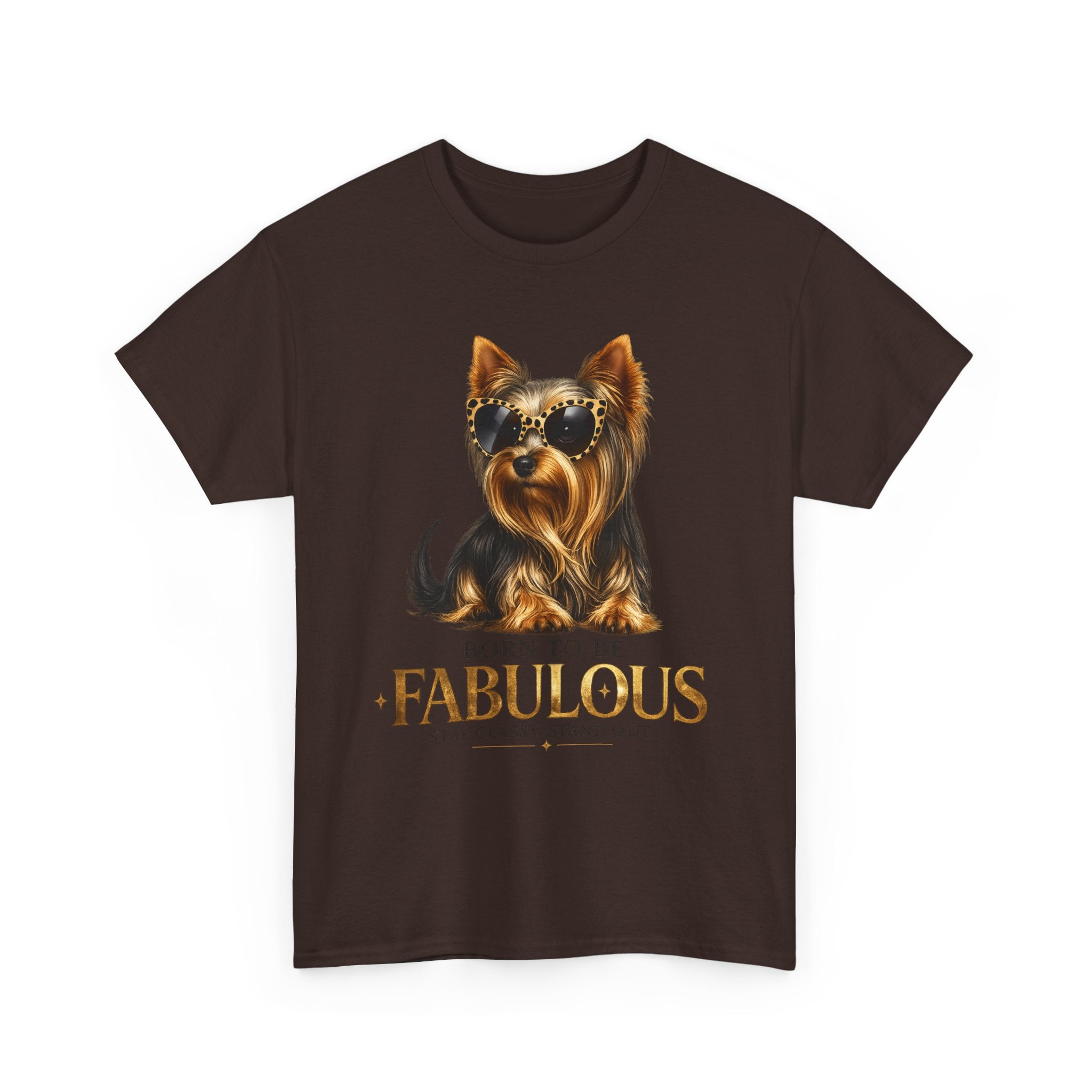 Born to Be Fabulous Yorkie T-Shirt — Stylish Dog Lover Tee