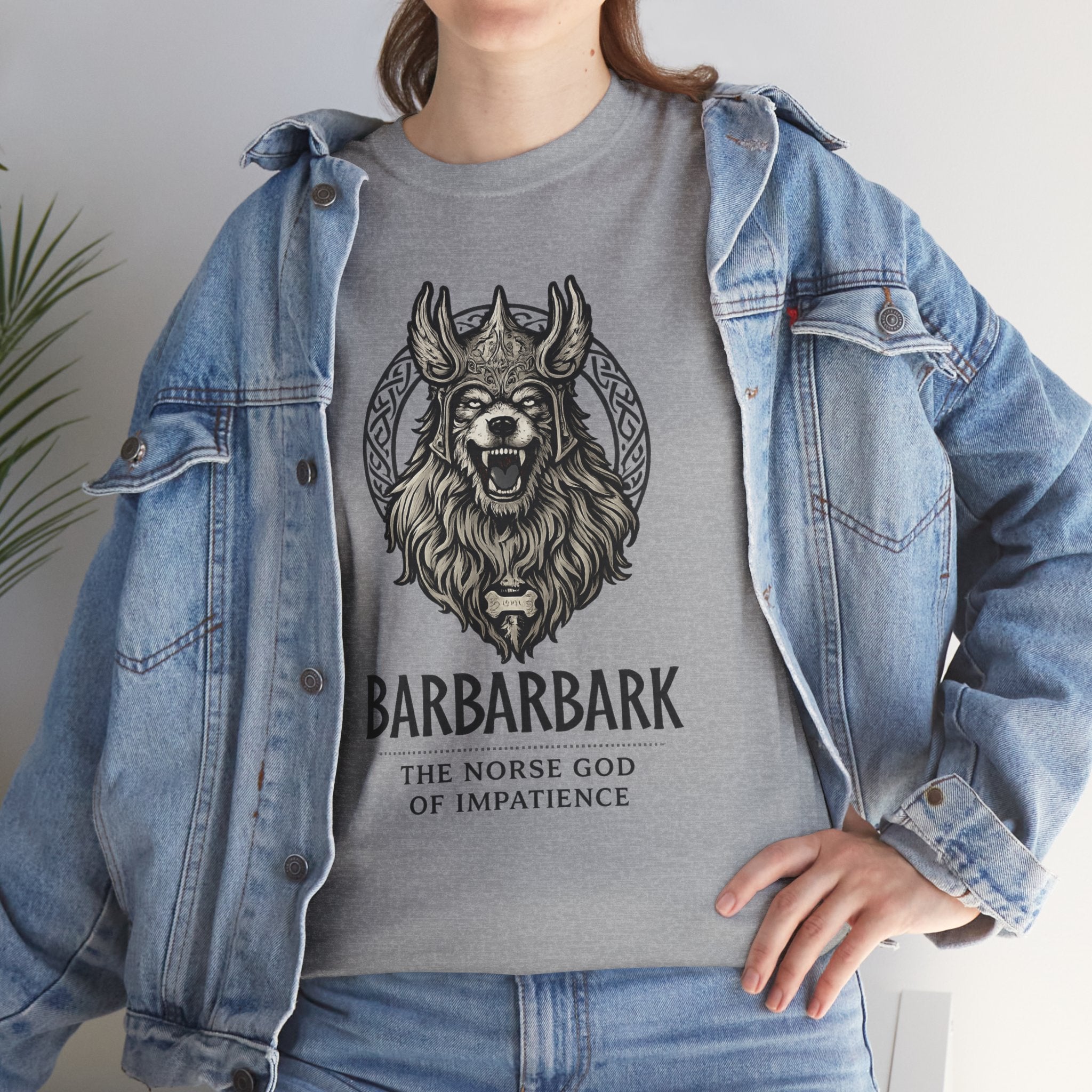 Barbarbark Viking Dog T-Shirt — "The Norse God of Impatience" Graphic Tee