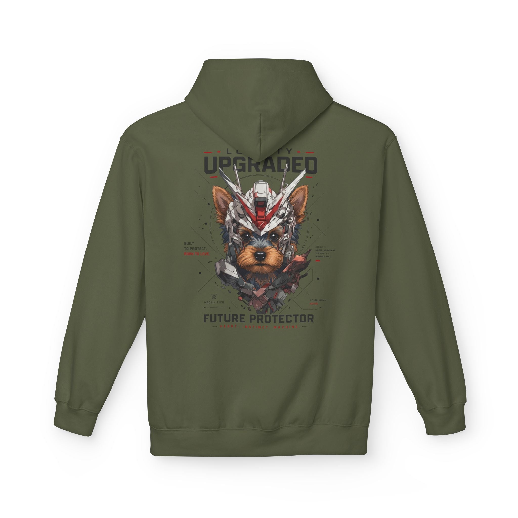 Mecha Yorkie Hoodie — Futuristic Yorkshire Terrier Graphic Hoodie