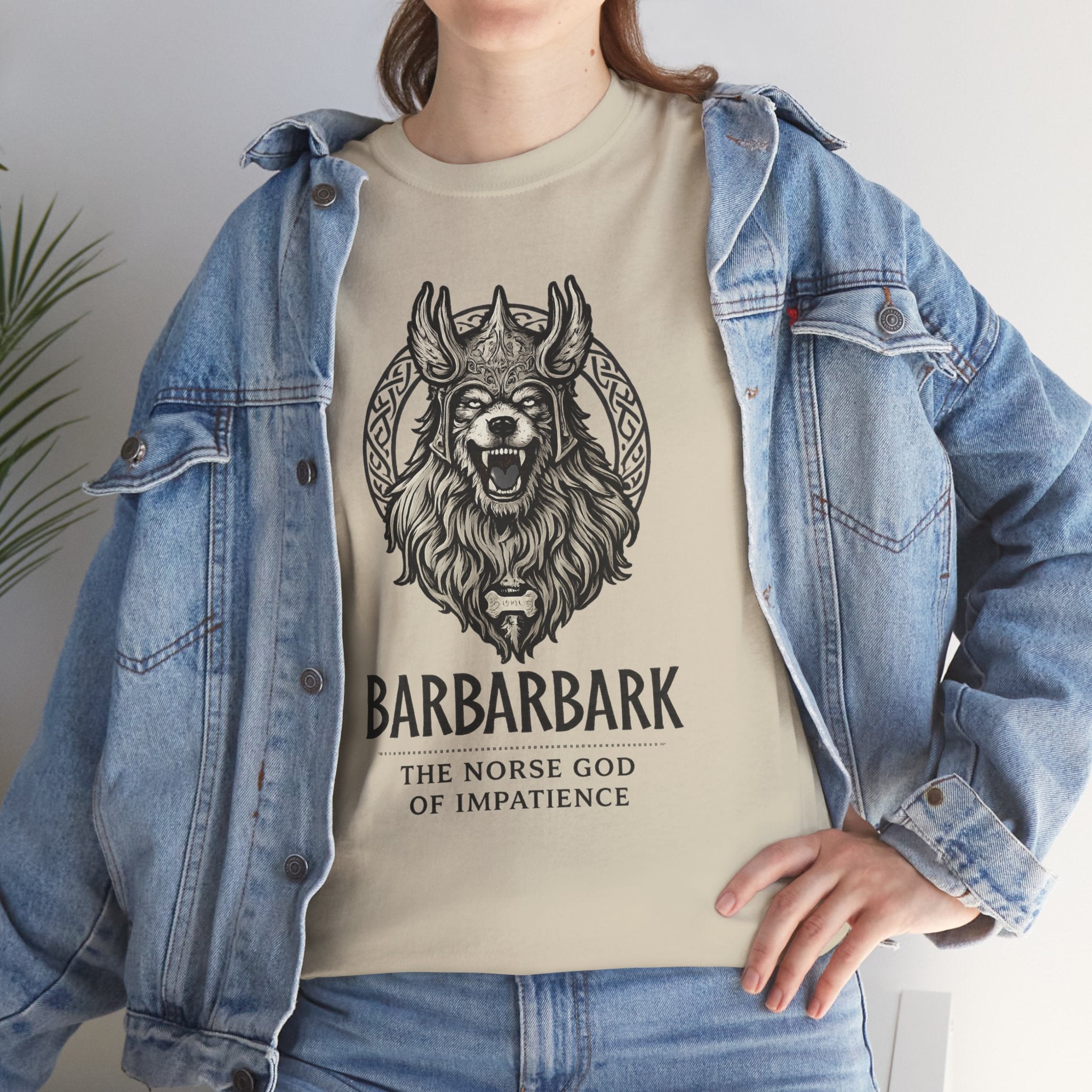 Barbarbark Viking Dog T-Shirt — "The Norse God of Impatience" Graphic Tee