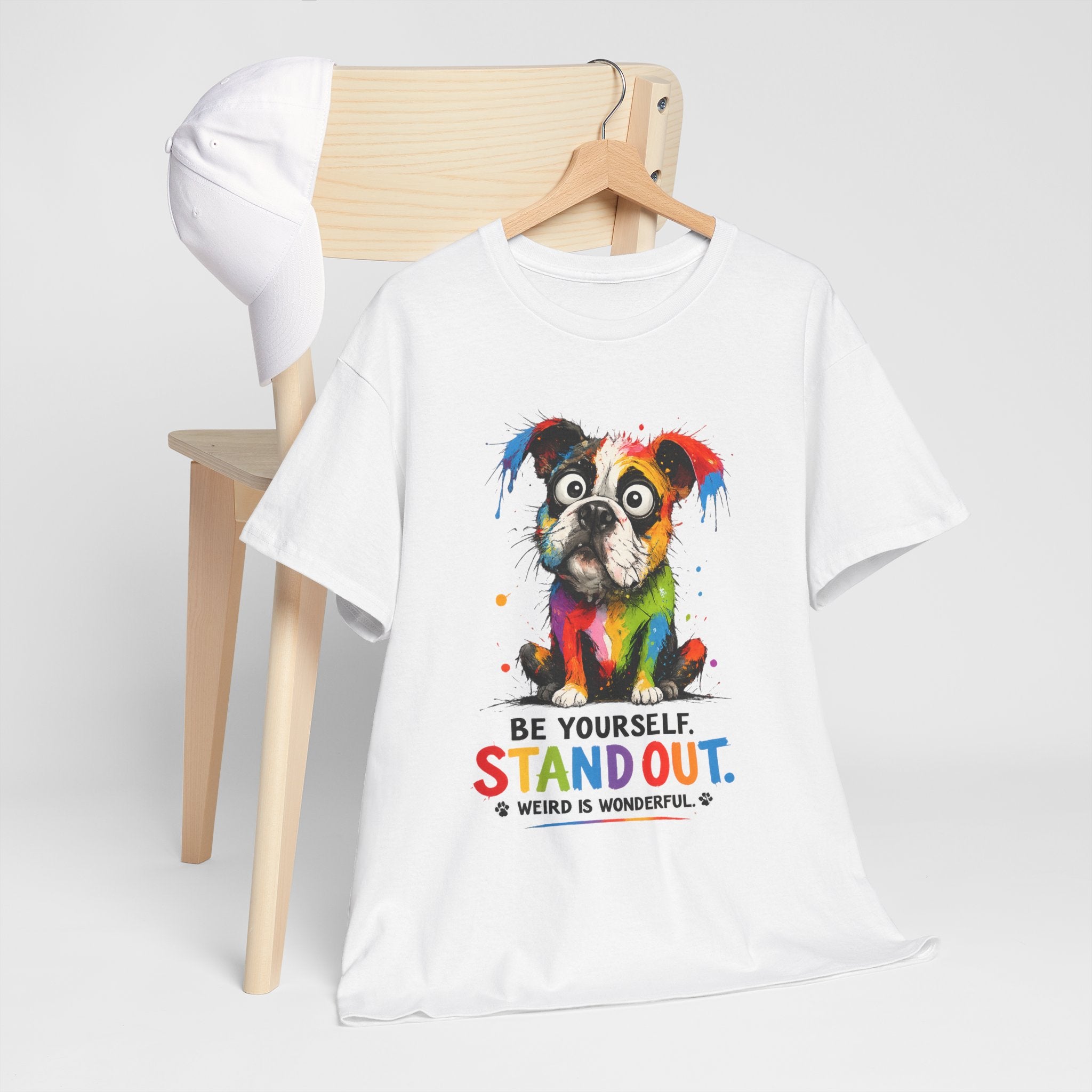 Be Yourself Stand Out French Bulldog T-Shirt — Colorful Dog Lover Graphic Tee