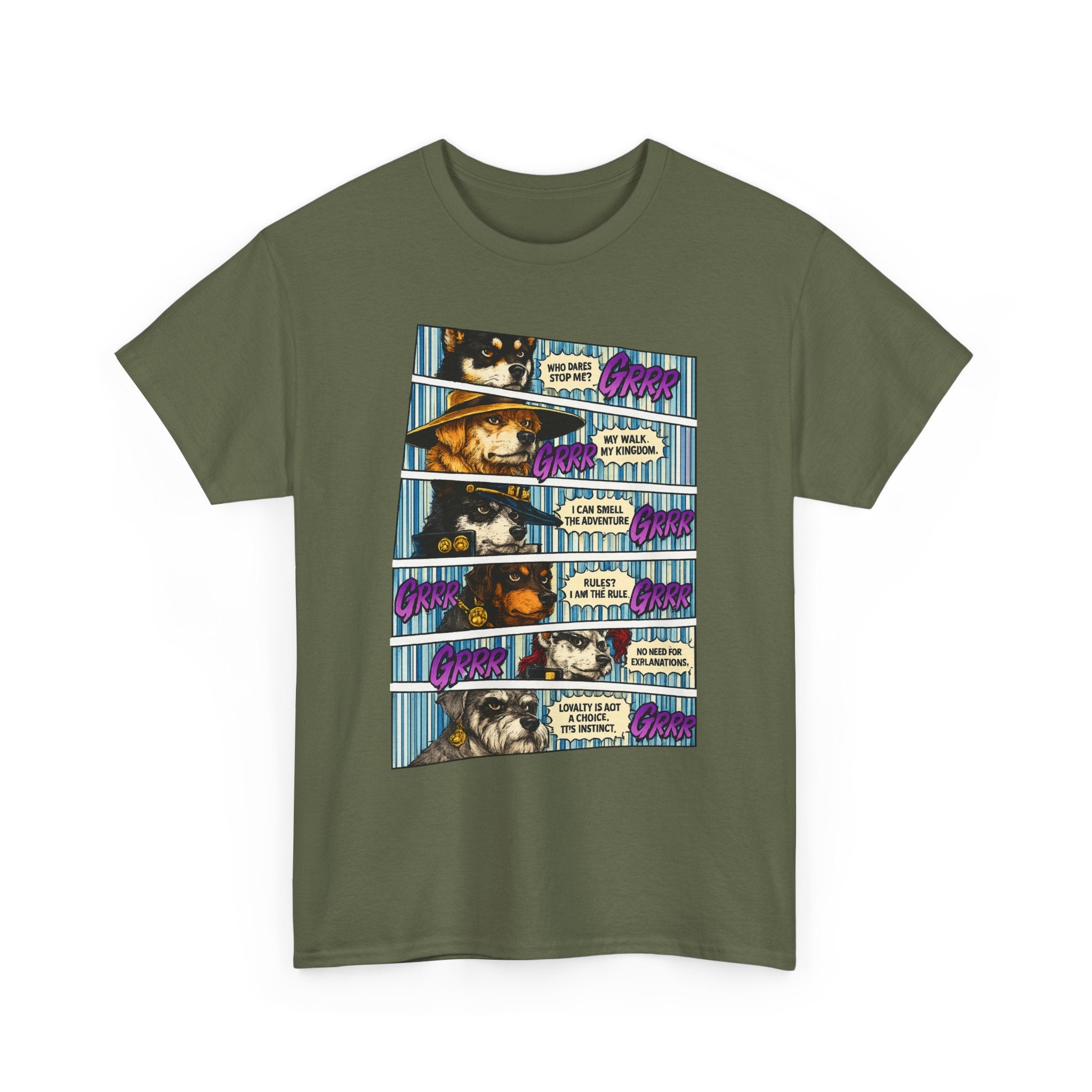 GRRR Dog Squad Comic Tee — Streetwear Dog Graphic T-Shirt