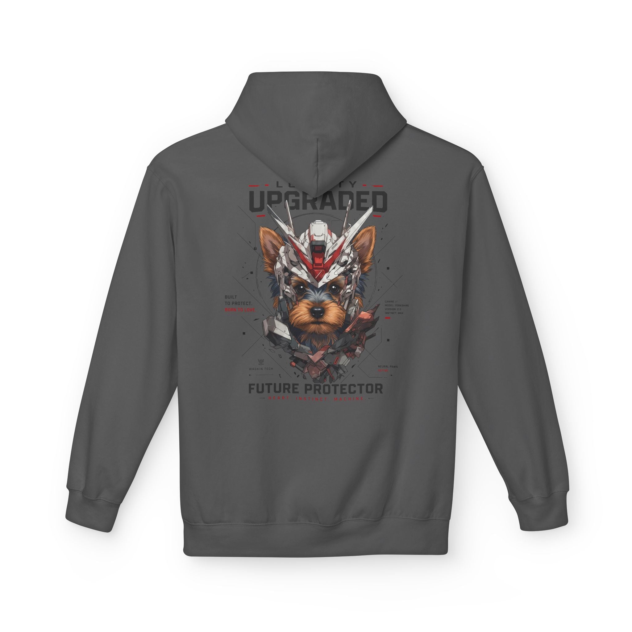 Mecha Yorkie Hoodie — Futuristic Yorkshire Terrier Graphic Hoodie