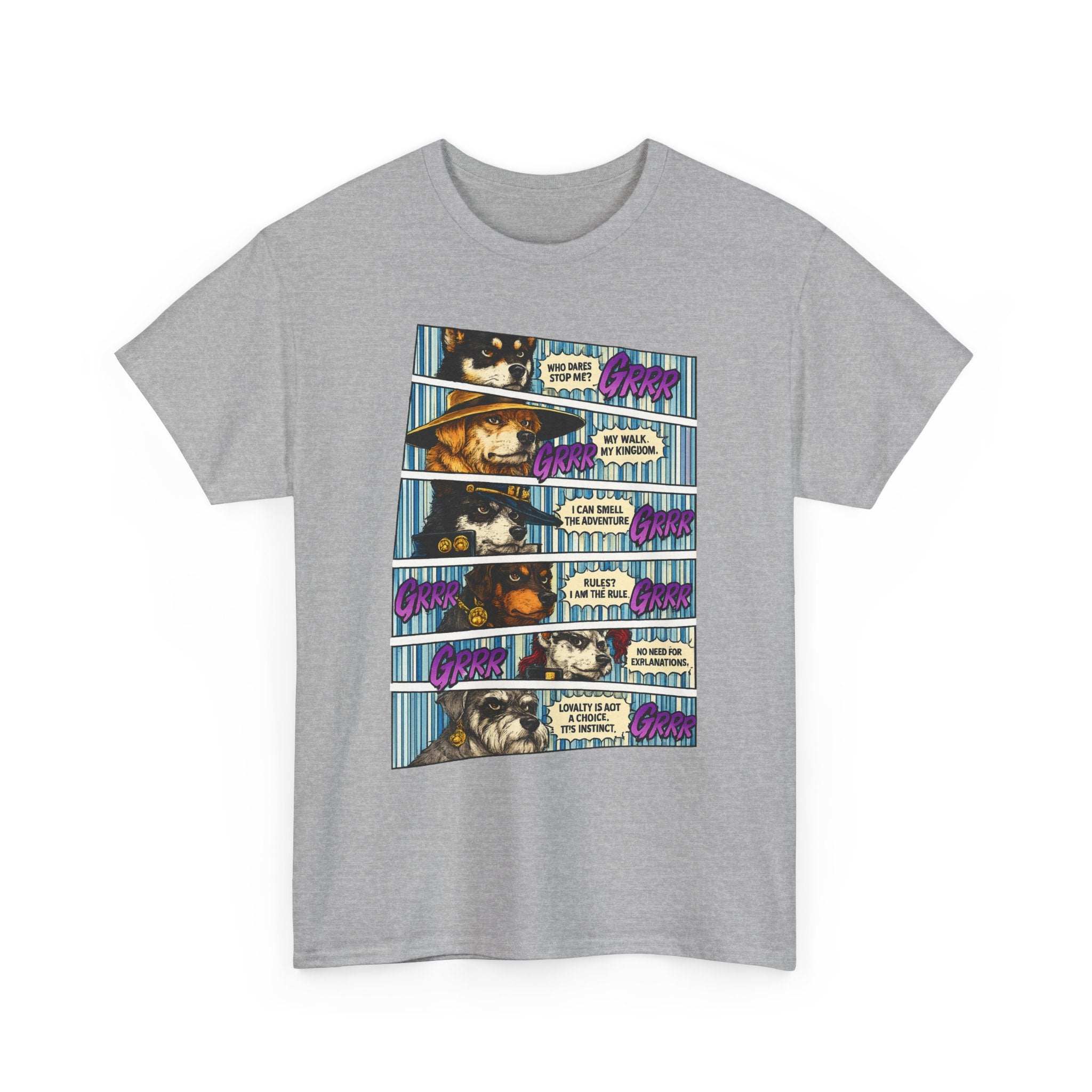 GRRR Dog Squad Comic Tee — Streetwear Dog Graphic T-Shirt